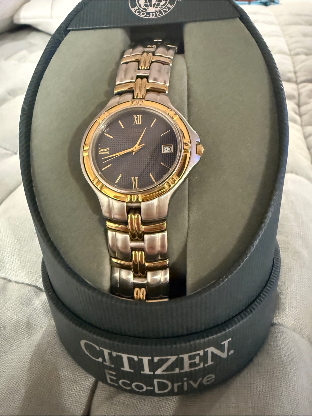 Citizen Two-Tone Ladies Bracelet Watch with Black Dial